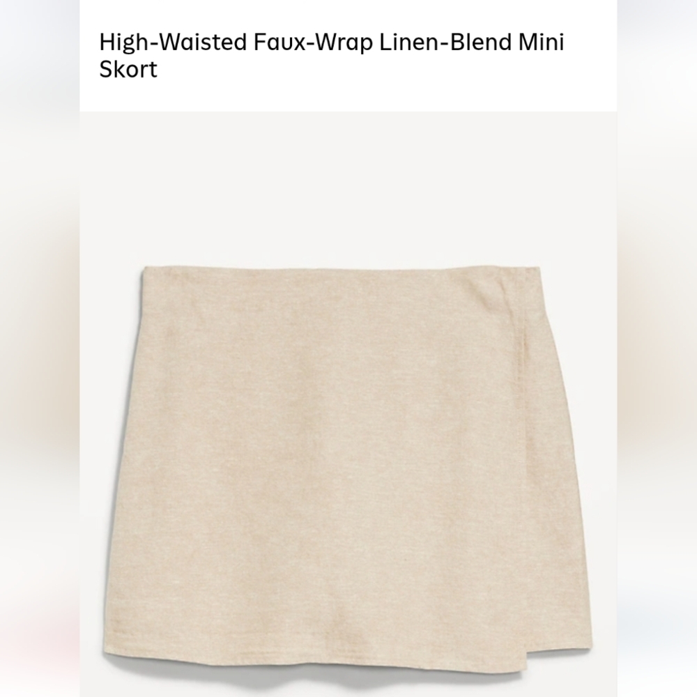 Old Navy Beige Linen-Blend Mini Skort